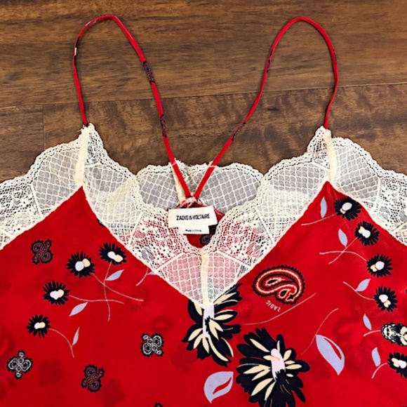 Zadig & Voltaire Christy Daisy Silk Cami - size X-Small (EUC) - Picture 6 of 9